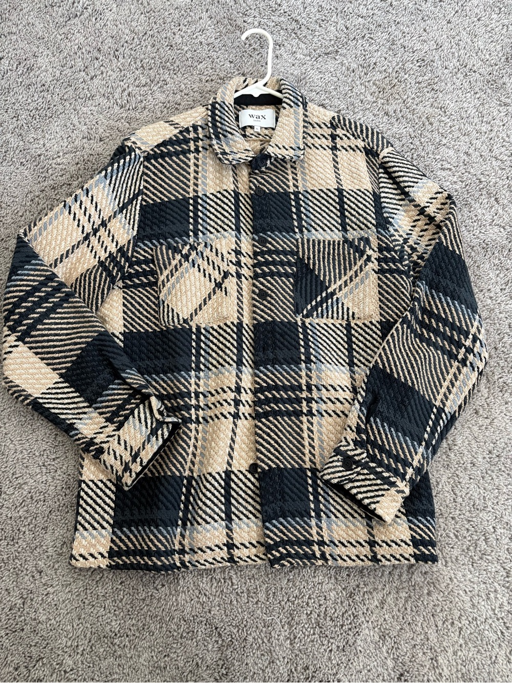 Wax London cream and Black Plaid Casual Button-Down Shirt